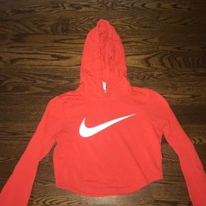 Nike Orange Cropped Sweatshirt
